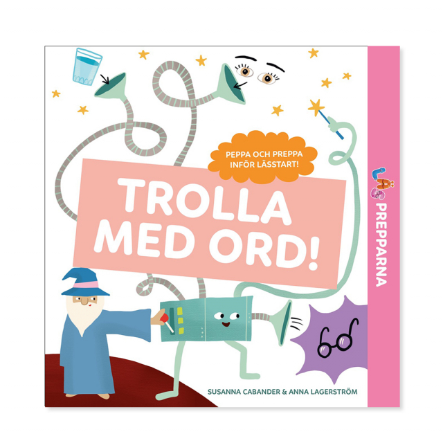 Barnbok där trollkarlen Tim visar hur ord kan sättas ihop och tas isär.